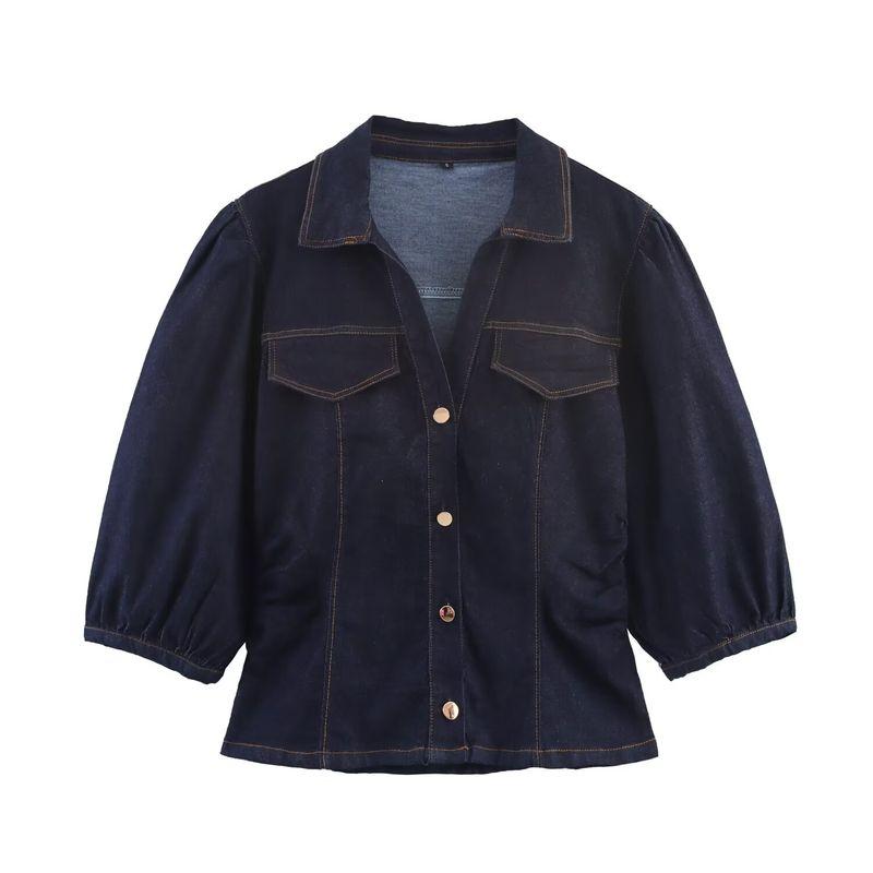 Kaslead New Women Clothes Western Style Slim Fit Puff Sleeve Shirts Trumpet Pants 8279406 8082576