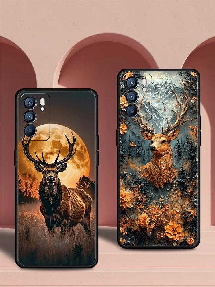 Deer Lichee Pattern Phone Case For Oppo Reno 13 12 11 10 7 F Find X5 X6 A98 A80 A79 A78 A57 A54 A31 A17 Pro 5G Soft TPU Cover