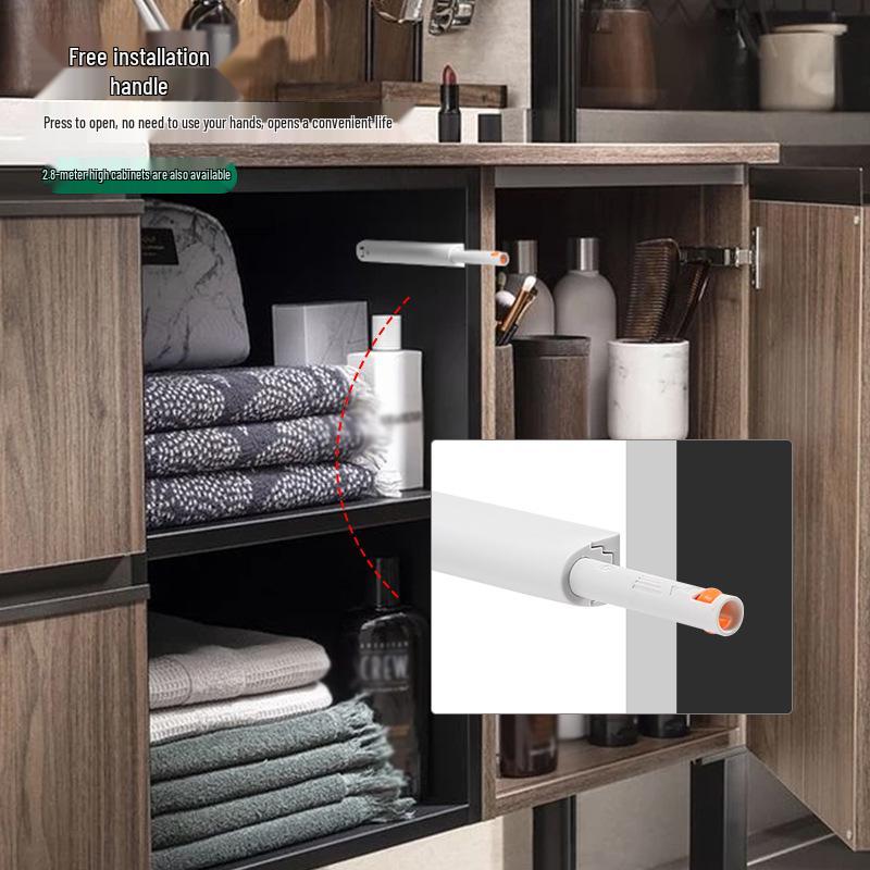 Self-Locking Recessed Door Stopper with Spring-Back Mechanism