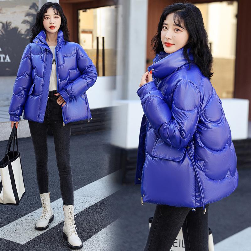 Winter New PU Glossy  Clothes Women's Short Thickened Student Women's Clothes  Jacket Bread Clothes