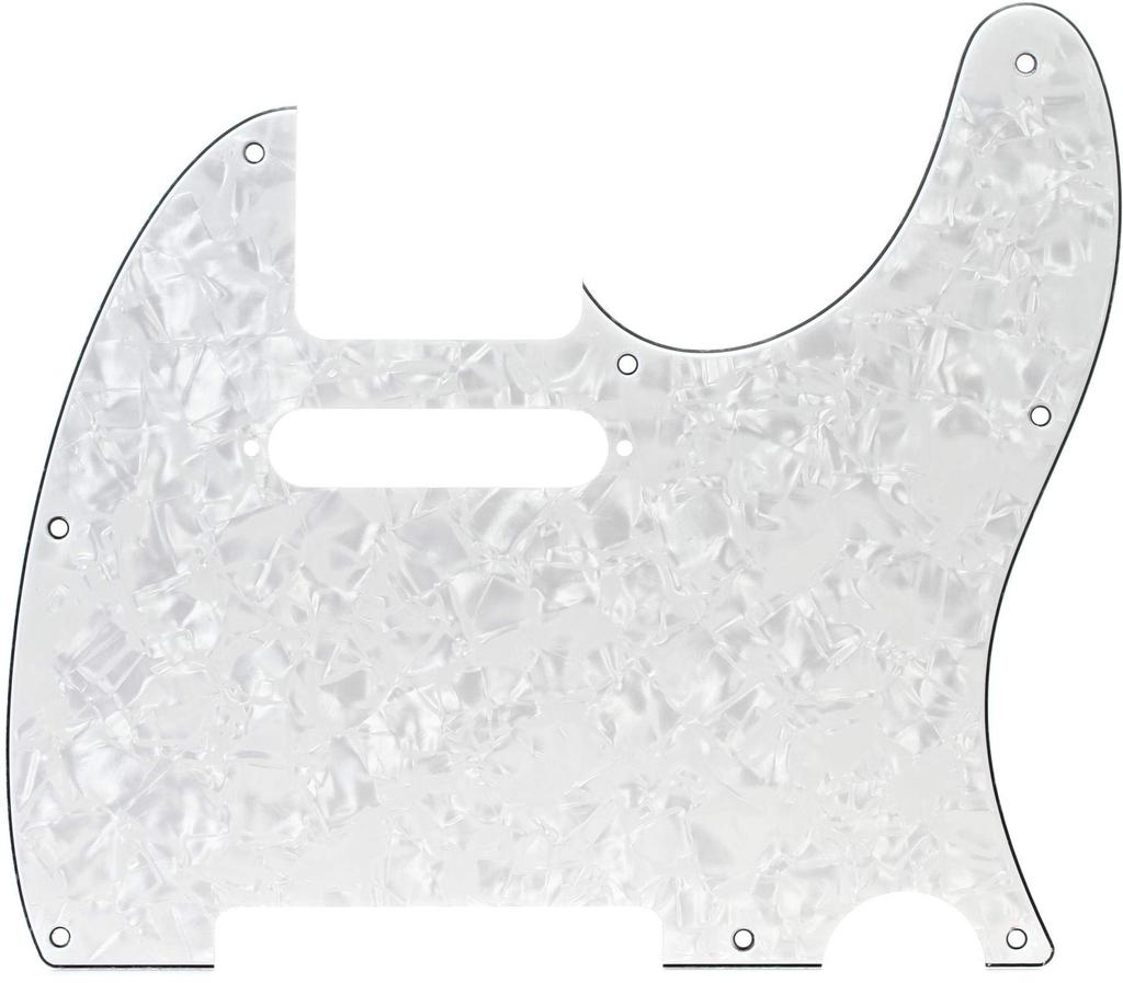 Fender Pickguard MOUNT WHITE MOTO 8-HOLE MULTI-PLY TELECASTER® PICKGUARD,