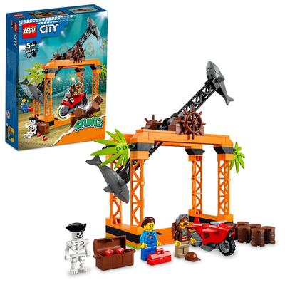 LEGO City Shark Attack Stunt Challenge 60342, a Toy Block Gift for Boys and Girls Ages 5 and Up, Featuring Bikes and Cars.