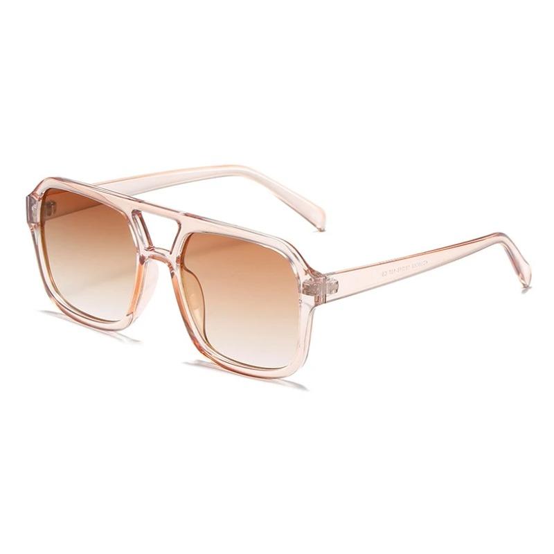 Retro Square Sunglasses Women Men New Trends Double Beam Yellow Big Sun Glasses Female Oversized Eyewear Shades UV400