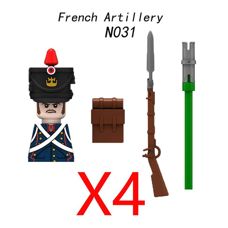 Military Medieval Building Blocks Napoleonic Wars Castle Knight Soldier Figures Weapons Guns British French Army Infantry MOC