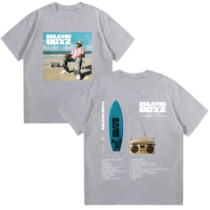 Myke Towers ISLAND BOYz T-Shirt 2025 Neues Album T-Shirt Herren Hip Hop Rock Übergroßes T-Shirt Vintage Hohe Qualität Sommer Streetwear