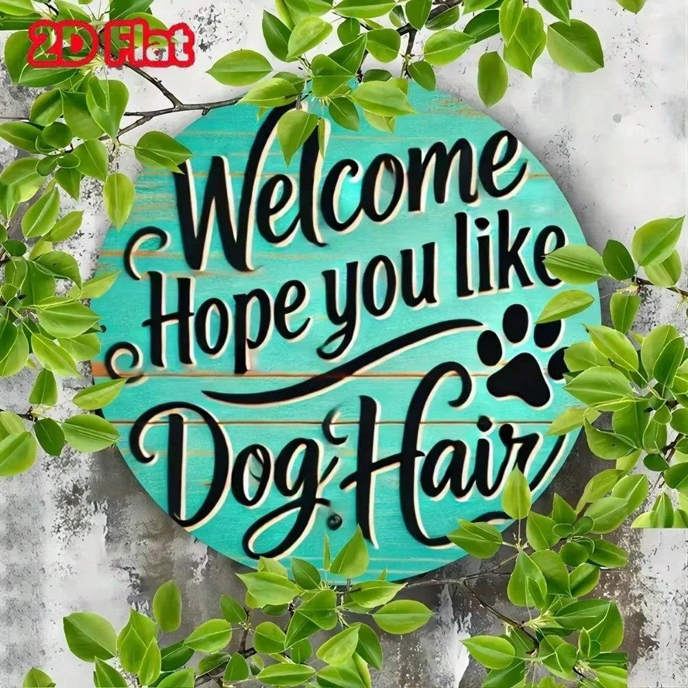 Retro Dog Hair Metal Tin Sign – Cute Animals Wall Art for Home Yard Decor
