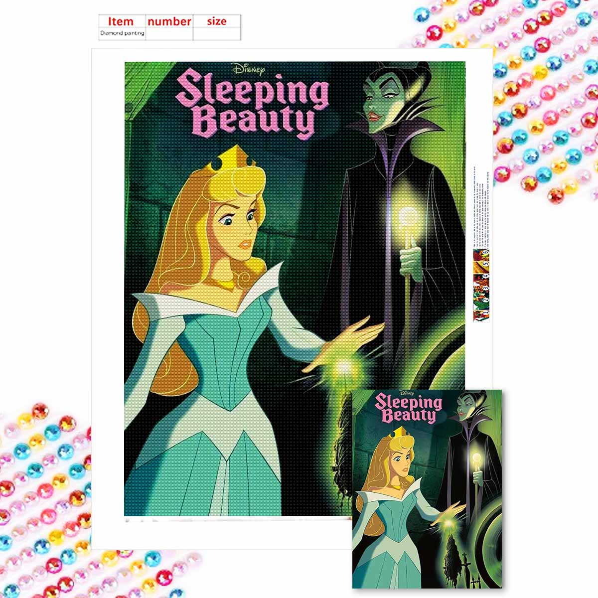 

5D Diy Diamond Painting Sleeping Beauty Full Drill Rhinestones Mosaic Embroidery Handmade Products Home Decor Gift Round 20x30cm