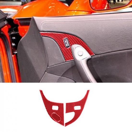 Красная карбоновая рамка-накладка на кнопку блокировки двери автомобиля для Corvette C6 2005-13
