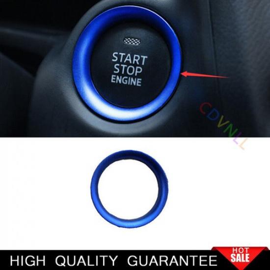 For Mazda CX-5 17- Blue Aluminum Start Button Ignition Switch Cover Trim 1X