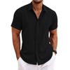 Men's Linen Short Sleeved T-shirt Loose Sweatshirt Solid Color Short Sleeved Cotton Linen Shirt for Men