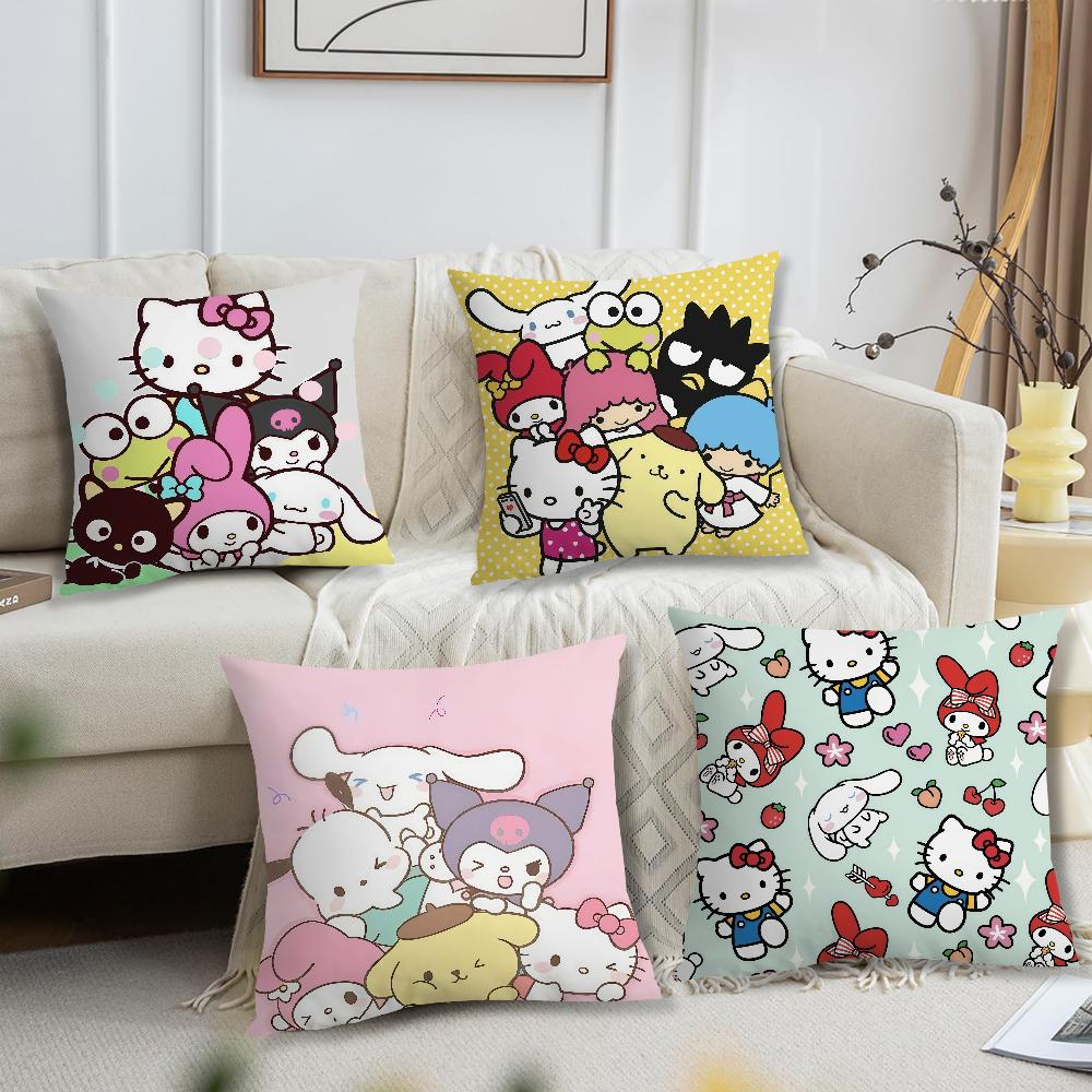 Kawaii Hellokitty And Her Friends Cushion Cover For Pillow Printing Sofa Decoration Home Car Room Shop Office Nordic Simplicity