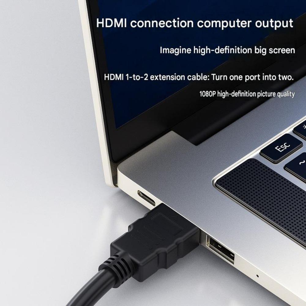 HDMI 1 to 2 Splitter Cable HDMI 1Input 2Output Splitter Male to Dual Female HD Cable