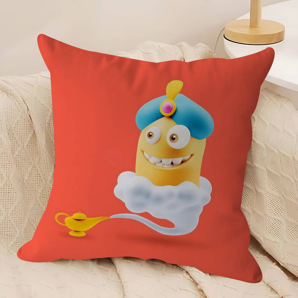 CUTE Cartoon L-Larva Pillow Case Removable Washable Cushion Cover – All-Season Soft Linen