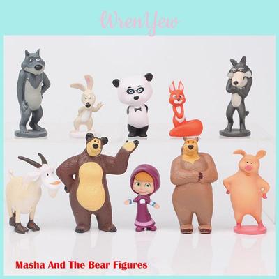 Collectible Masha And The Bear Mini Figures Set Made Of Safe Non-toxic Pvc Material
