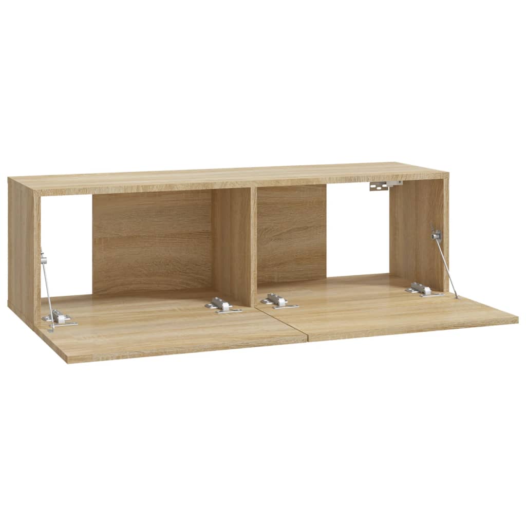 Vidaxl Szafki Ścienne Tv, 4 Szt., Dąb Sonoma, 100X30X30 Cm