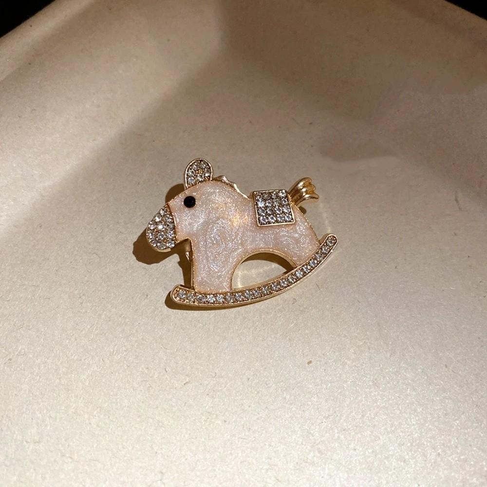 Rhinestone Little Horse Brooch Jewelry Accessories Animal Lapel Pins Luxury Zodiac Pony Pin  Unisex