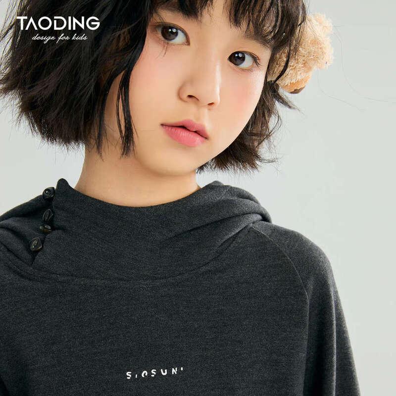 Tao Ding Langarm Kapuzen Basis-Top für Mädchen