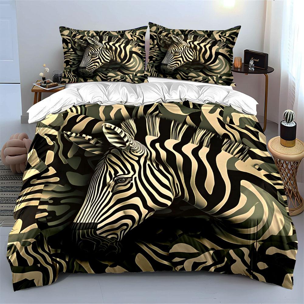 Zebra Pattern Design Three-Piece Set Exquisite three-piece bedding set gift for kids and adults