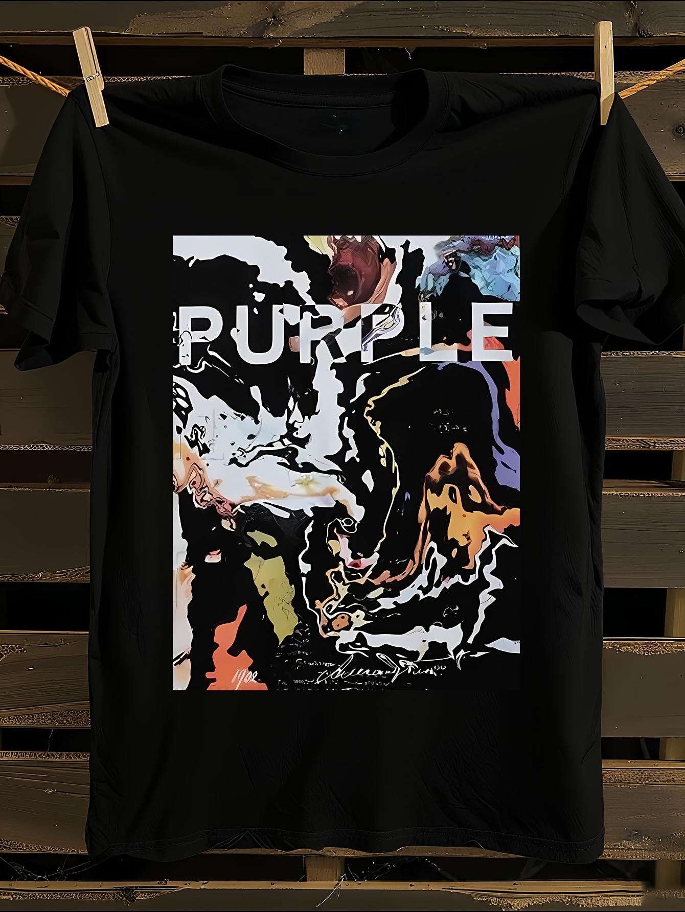 Vintage-Inspired Purple Graphic T-shirt XXXXL