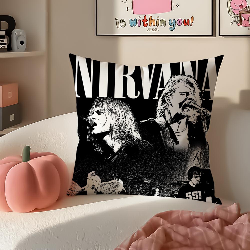 

Grunge Raw Iconic Rock Band NNirvana Cushion Cover Pillowcase Short Plush Invisible zipper Room Sofa Cushion Cover 30X30cm