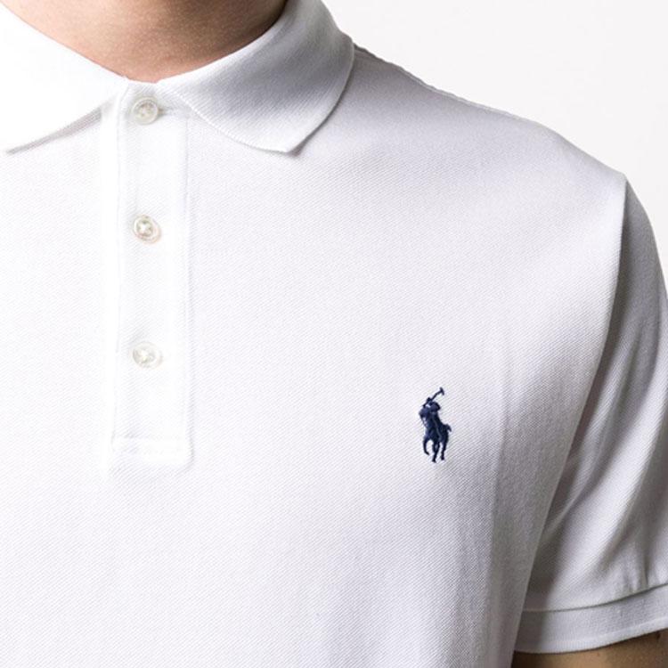 Polo Ralph Lauren Solid Color Logo Embroidered Short Sleeve Polo Shirt Men tops White 710541705-008