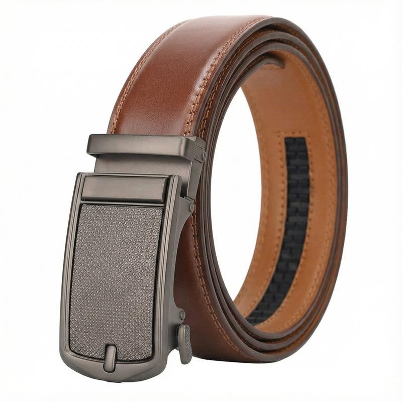 Мужской автоматический ремень из коровьей кожи Мужской высококачественный универсальный ремень для делового и повседневного стиля Модный молодежный ремень 110cm