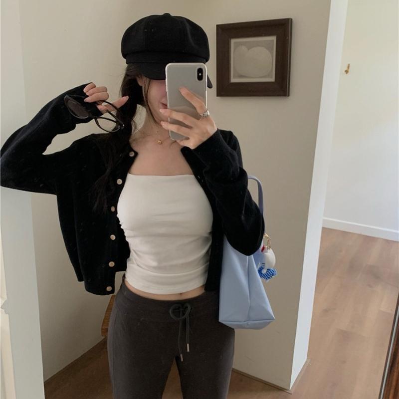 

Вязаный кардиган пальто женский весна осень приталенный серый свитер верхняя одежда укороченный топ One Size