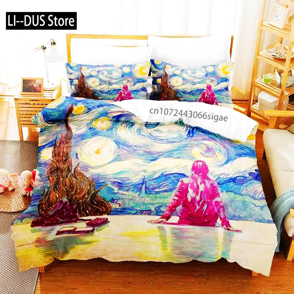 2022 Van Gogh Boys Bedroom Duvet Cover Single Double Full Queen King Size Retro Classic 3D Bedding Set Duvet Cover Bed Set