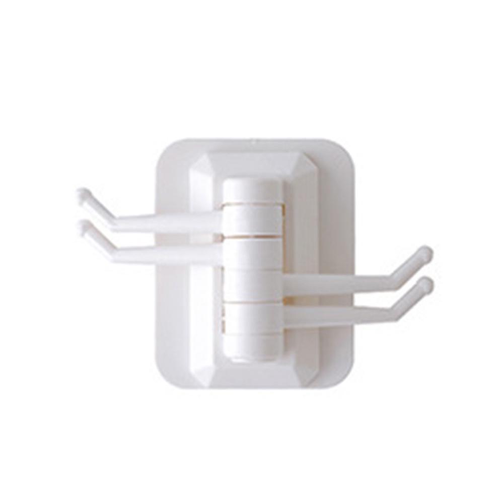 Kitchen Bathroom Wall Mount Self Adhesive Hooks Rotary Towel Sundries Hanger Plastic Towel Hook Rotatable Holder Wall Hooks