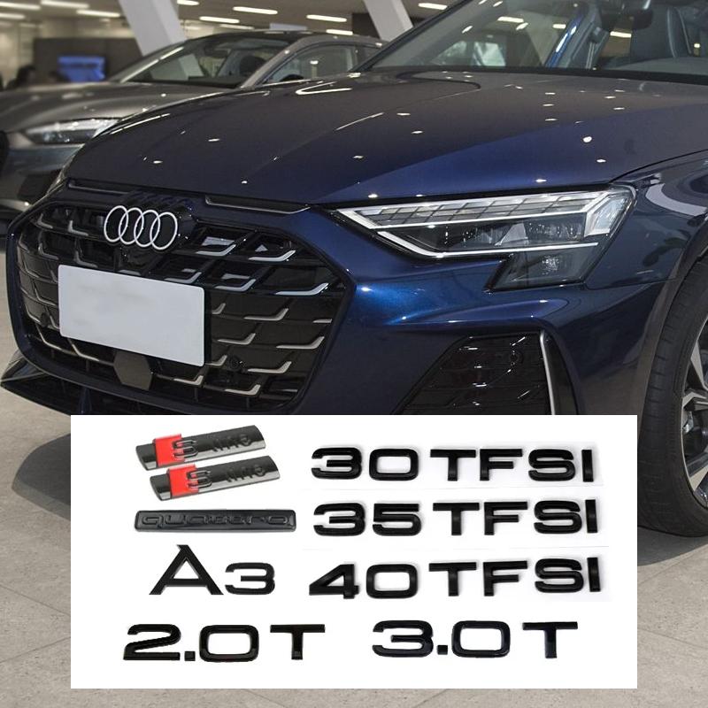 Car Hood Front Grill Badge for A A3 2010-2020 2020-2024 Rear Trunk Emblem Sticker Quattro Sline 35TFSI Replaced Accessories
