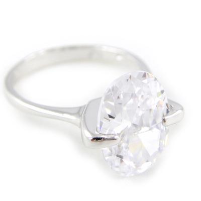 White 'Unique' Silver Ring