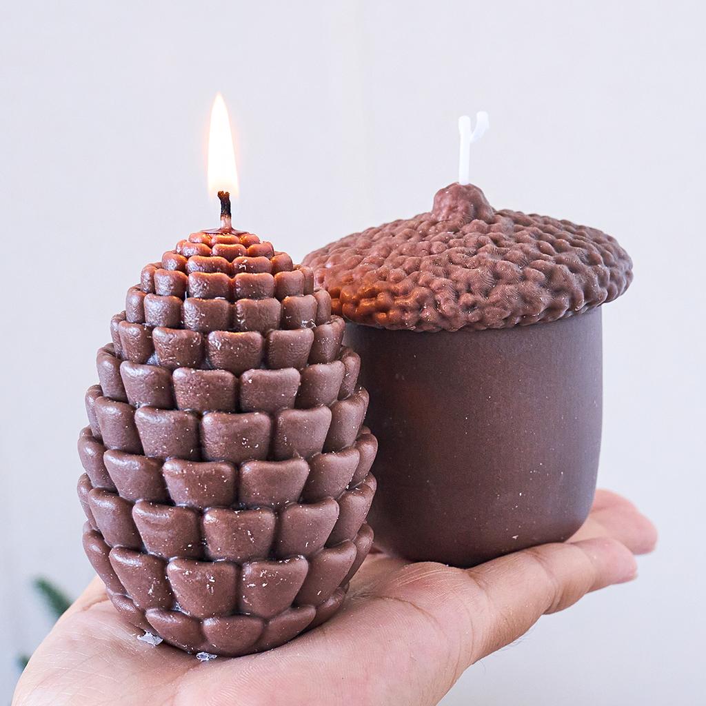 3D Pine Cone Silicone Candle Mold DIY Christmas Ornament Craft Gift Making Tool Aromath Soap Plaster Resin Molds Home Xmas Decor