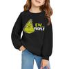 Kids' Long Sleeve Loose Pullover Letter Printed Round Neck Sweatshirt