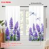2pc  2D plane printing Light Filtering Curtains Lavender and Butterflies Versatile Durable Polyester (without rod) Decorations