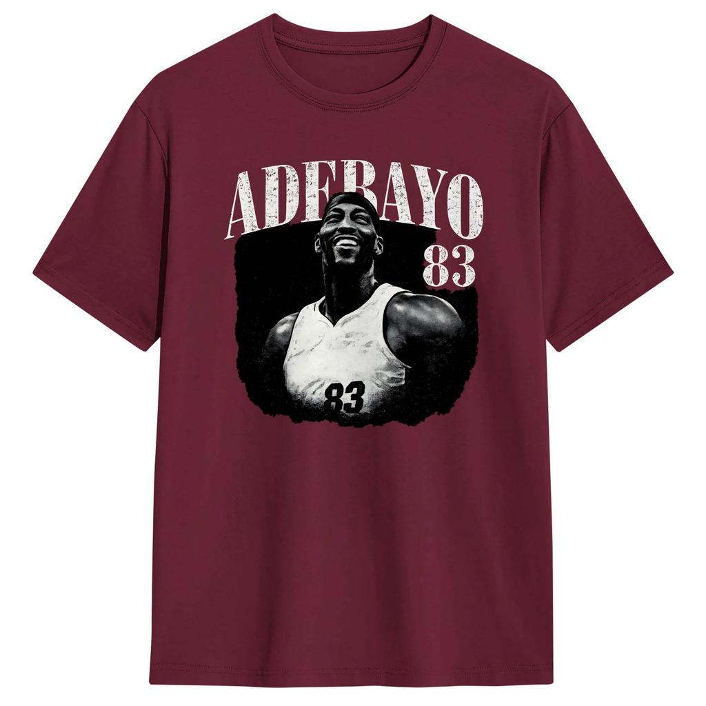 Bam Adebayo 83 T Shirt Summer Trendy Cool TShirts Unisex 100 Cotton Crew Neck Plus Size Clothing Short Sleeves Y2K Funny Tops