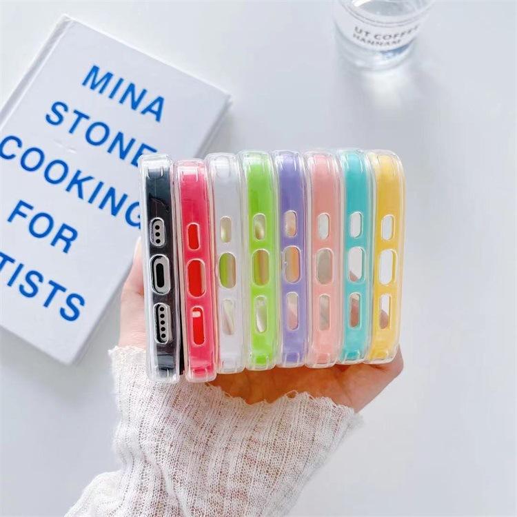 Applicable to Apple 12Pro mobile phone case, transparent anti-drop iphone11 contrasting lens protective case, three-in-one hard case