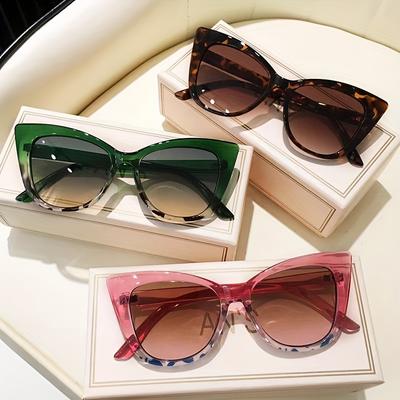 Damen Cat-Eye Box Einfache Farbverlauf Sonnenbrille-Joker Modebrille