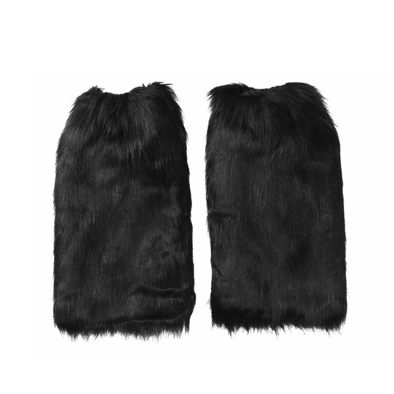 Fellimitat Manschetten Pelzige Handgelenkbänder Beinstulpen Handgelenkstulpen Wärmer Stiefelstulpen für Damen Party Cosplay Kostüme Zubehör