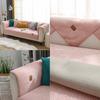 Lambswool Sofa Cushion Non-slip Leather Sofa Cover Cover Simple Winter Warm Thick Plush Cushion Cover Cloth