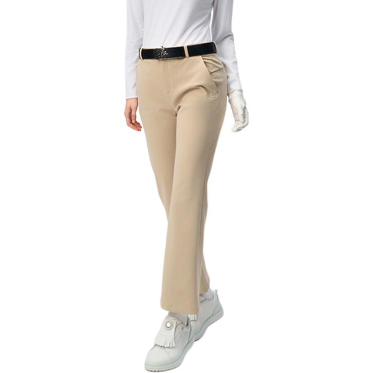 Fila Golf Series Soft Comfortable Simple Solid Color Straight Leg Casual Pants Women Bottoms Beige A11W445601F-LK