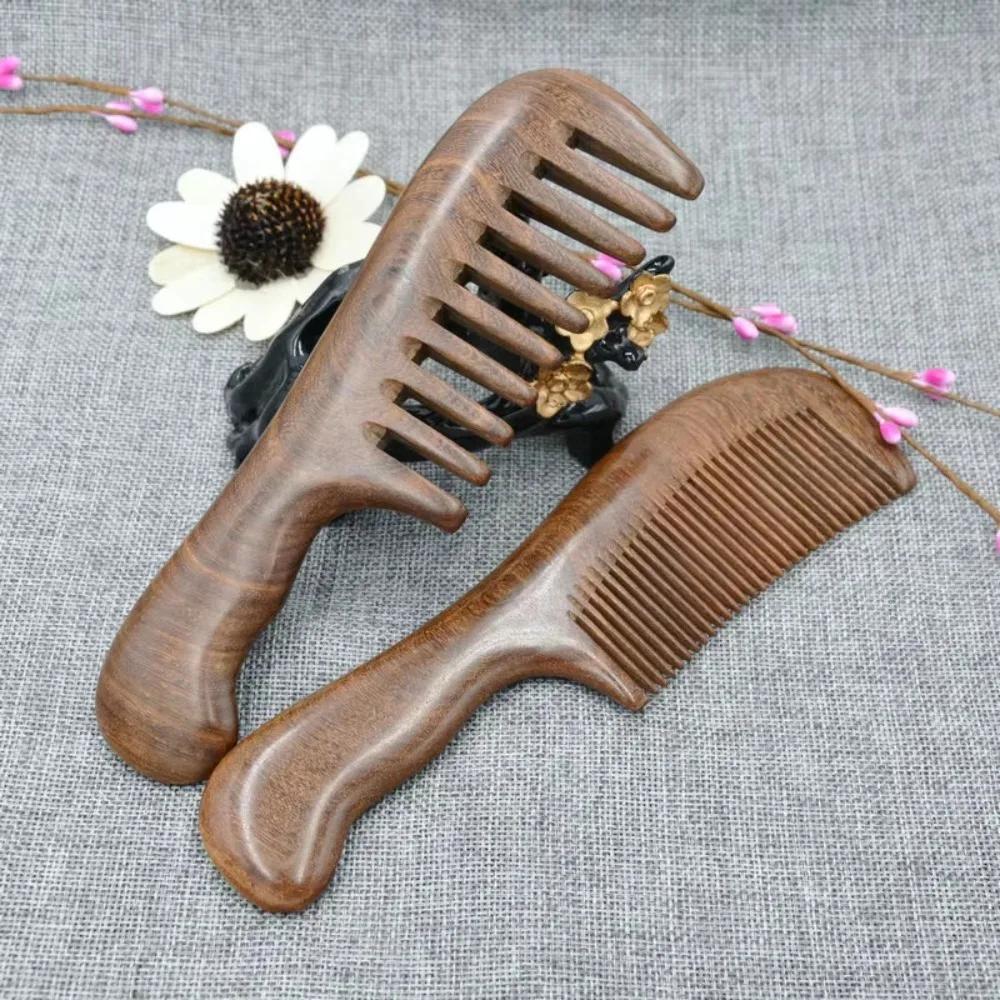 Hot Natural Labor Wooden Comb Meridian Massage No-snags Wood Comb Straight Curly Hair Massage Comb Girl