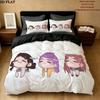 Kpop Demon Hunters Pattern Bedding Quilt Set Quilt Cover Pillowcase Home Birthday Gift(1 * duvet cover + 2 * pillowcase, without core)