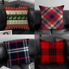 Christmas Plaid Pillow Case Sofa Short Plush Double-sided HD Printing Room Home Office Gift Cushion Cover