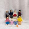 Plaid Handmade Fabric & Wood Grid Doll Figurines – Cute Mini Ornaments for Playhouse Decor