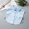White Women's Stand Fake Collar Blouse Black Detachable Lapel Turtleneck Top Half Shirt Faux Col Tie Detail