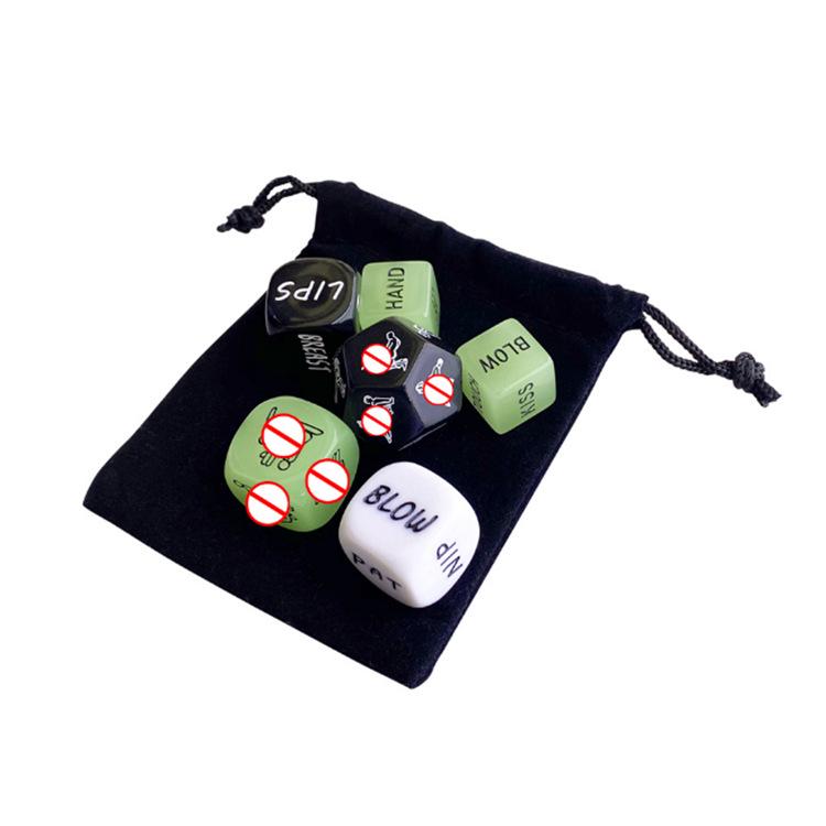 Glow-in-the-Dark 12-Sided Erotic Dice Set for Adult Flirting and Action