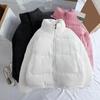 Warm Thickened Winter Puffer Jacket Women Corduroy Zip Up Long Sleeve Quilted Down Coat Padded Outerwear