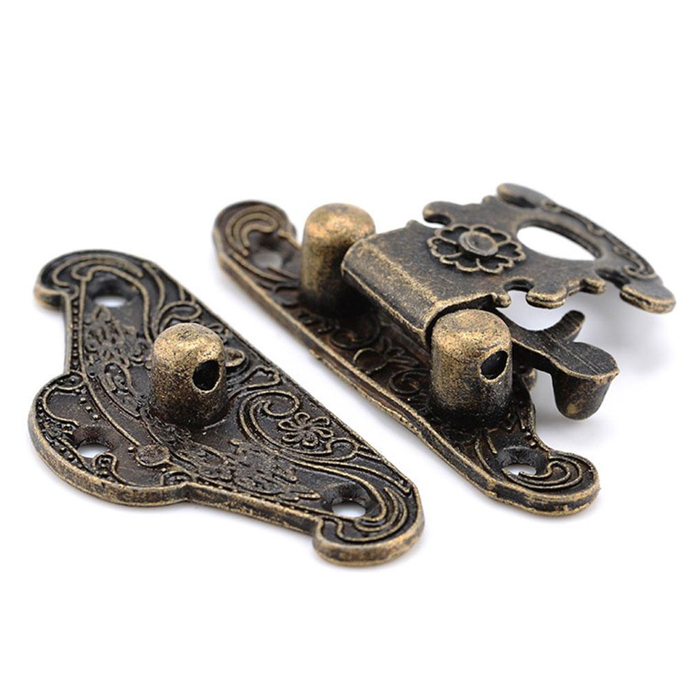 4 bucăți bijuterii din bronz antic, cutie din lemn, încuietori pentru sertar, valize decorative, încuietoare, încuietoare, accesorii hardware