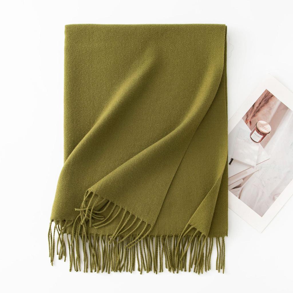 Ankela red scarf autumn and winter atmosphere women's versatile imitation cashmere scarf solid color warm scarf shawl