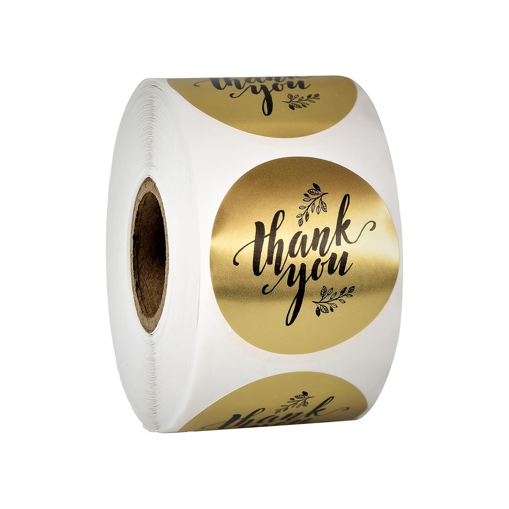 Runde matte goldene Danke-Aufkleber, ideal für Geburtstage, Hochzeiten, Giveaways, Brautpartys und perfekt für Kleinunternehmer